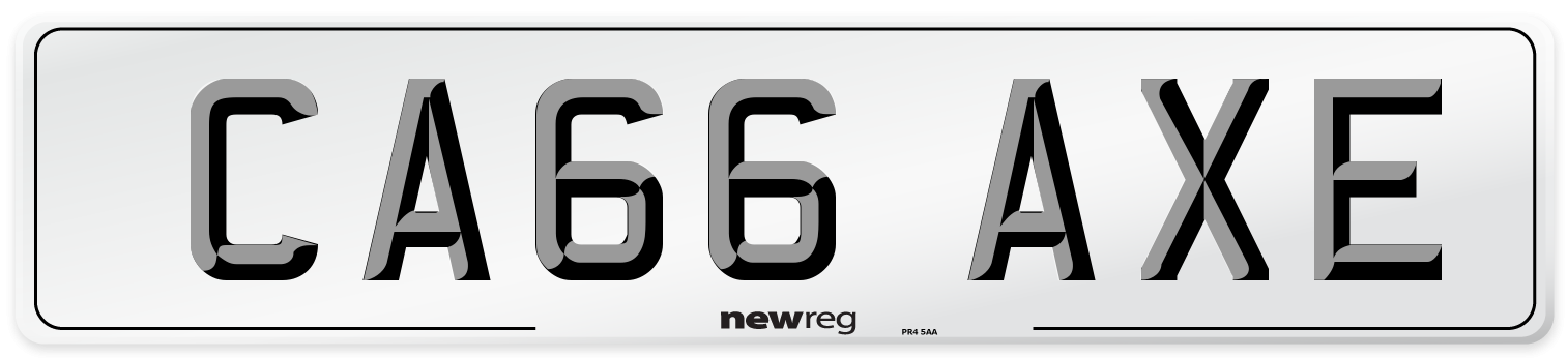 CA66 AXE Number Plate from New Reg